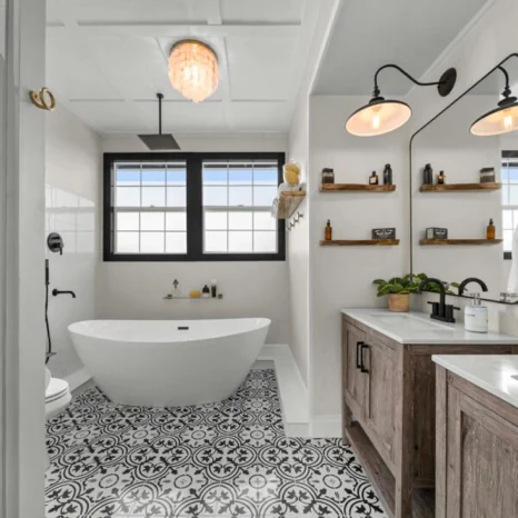 Freestanding bath detail