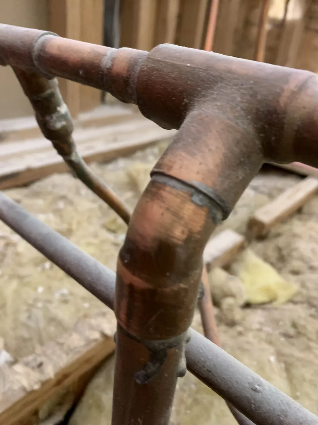 Copper piping inspection detail