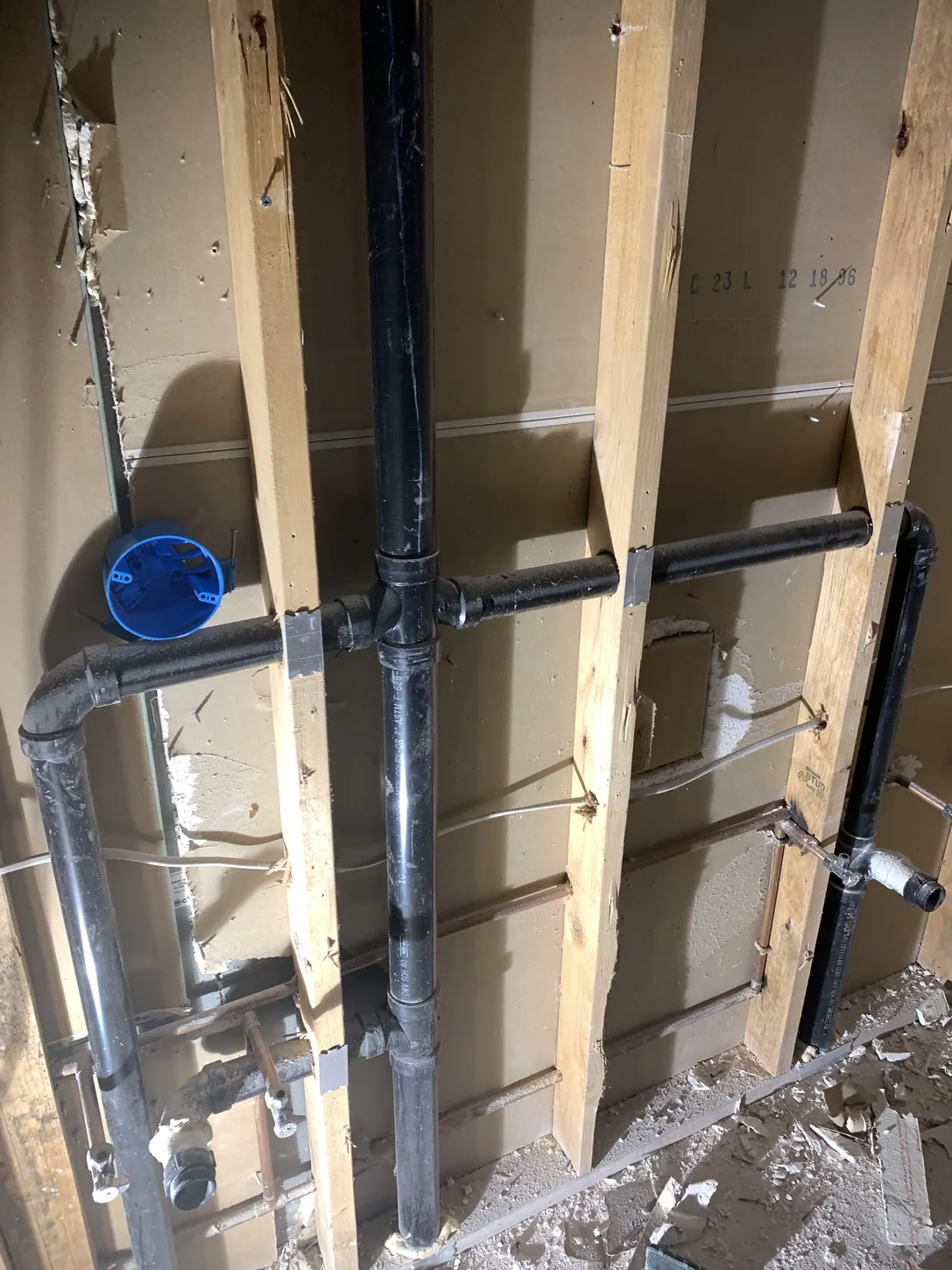 Interior pipe routing